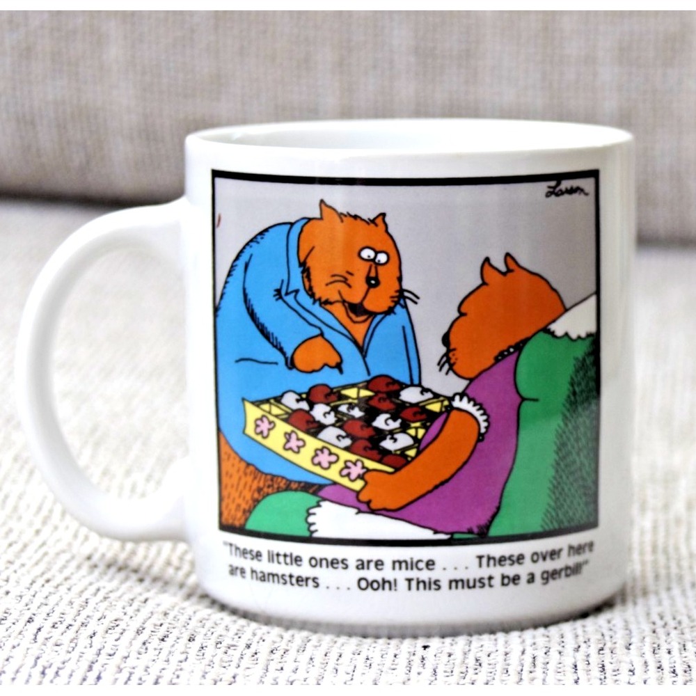The Far Side Gary Larson Coffee Mug - Box of Mice and Hamsters - 1987 Open Box‎